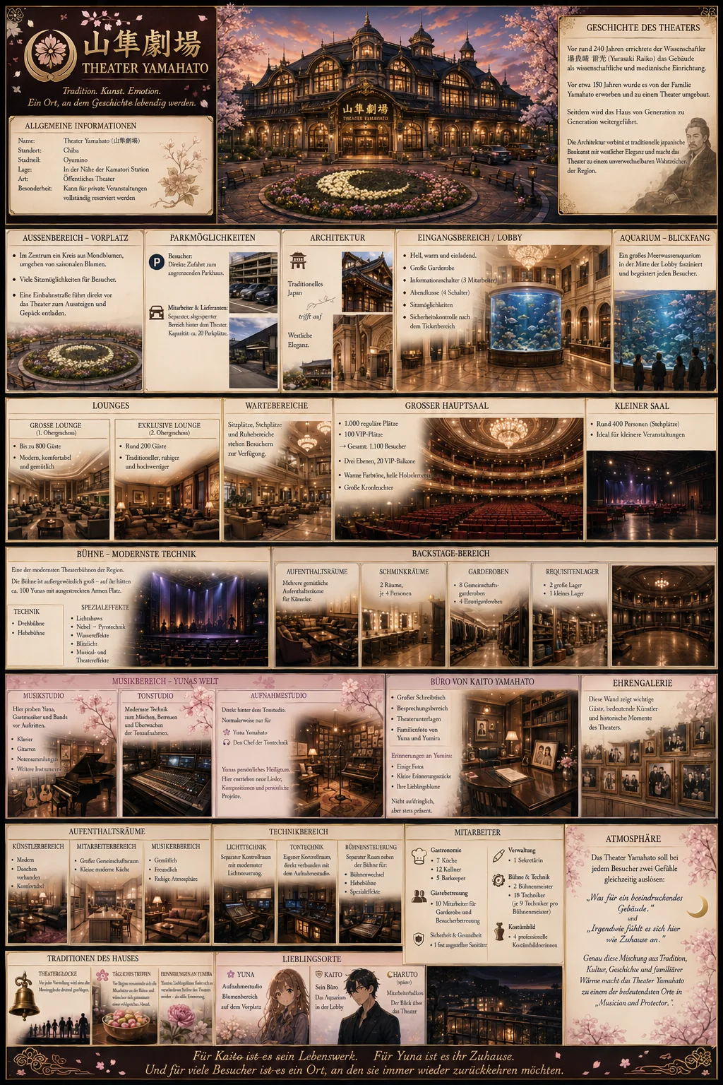 Ideenentwurf des Theater Yamahato als visuelle Referenz für Tsuki no Serenade
